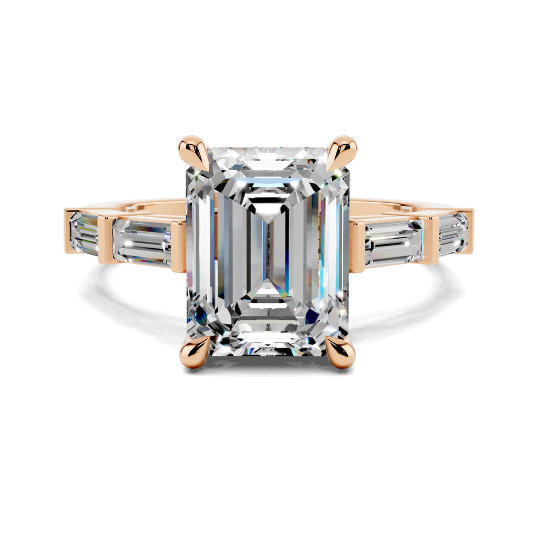 Stephanie Baguette Pave Engagement Ring