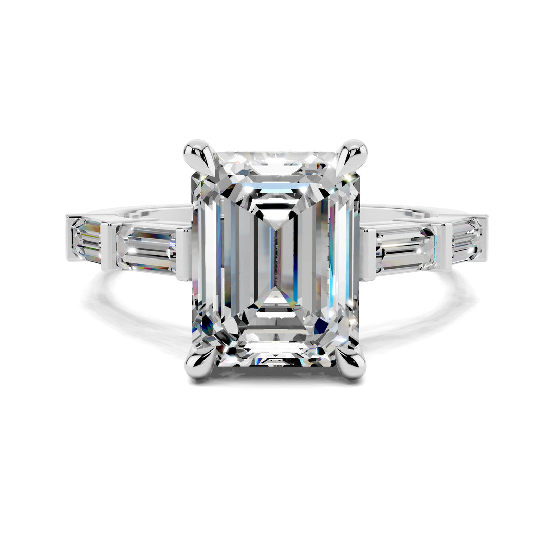 Stephanie Baguette Pave Engagement Ring