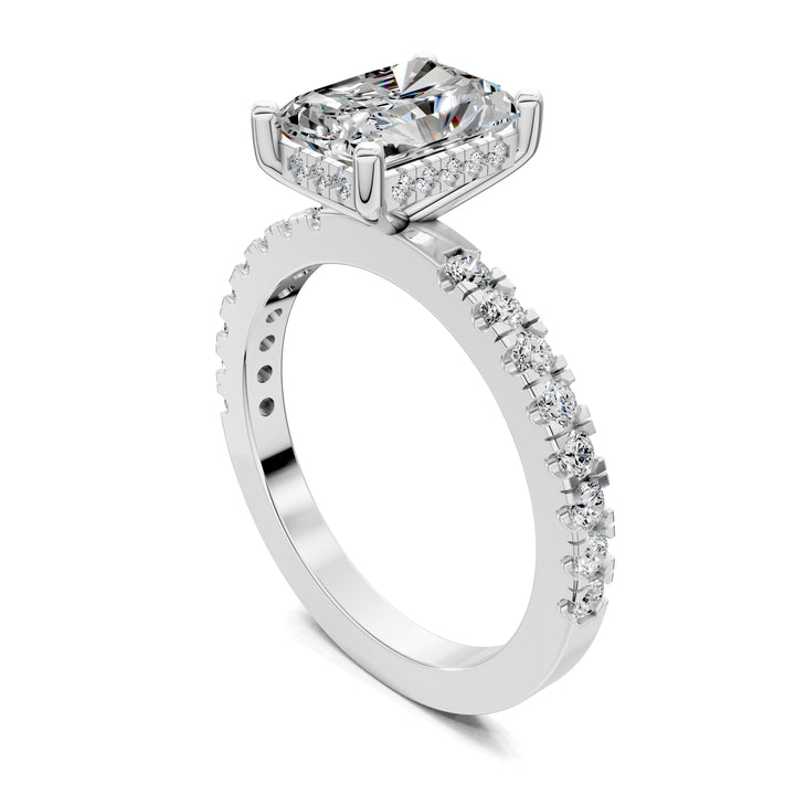 Stephanie Baguette Pave Engagement Ring