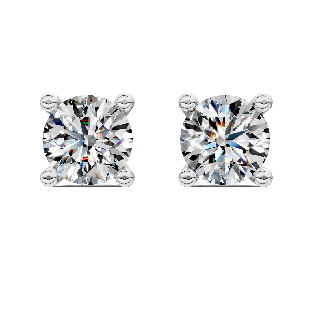 Round Cut Basket Studs 1.00TCW F VS