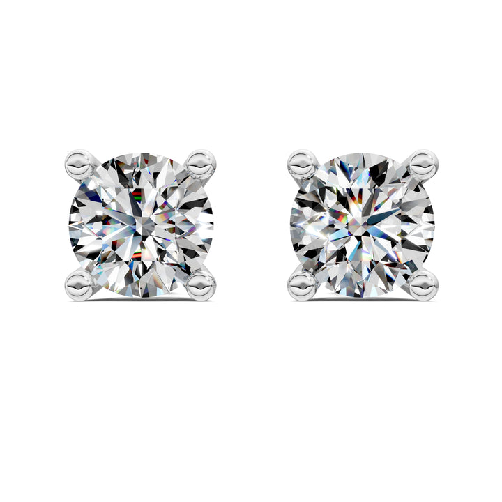 Round Cut Basket Studs 1.00TCW F VS