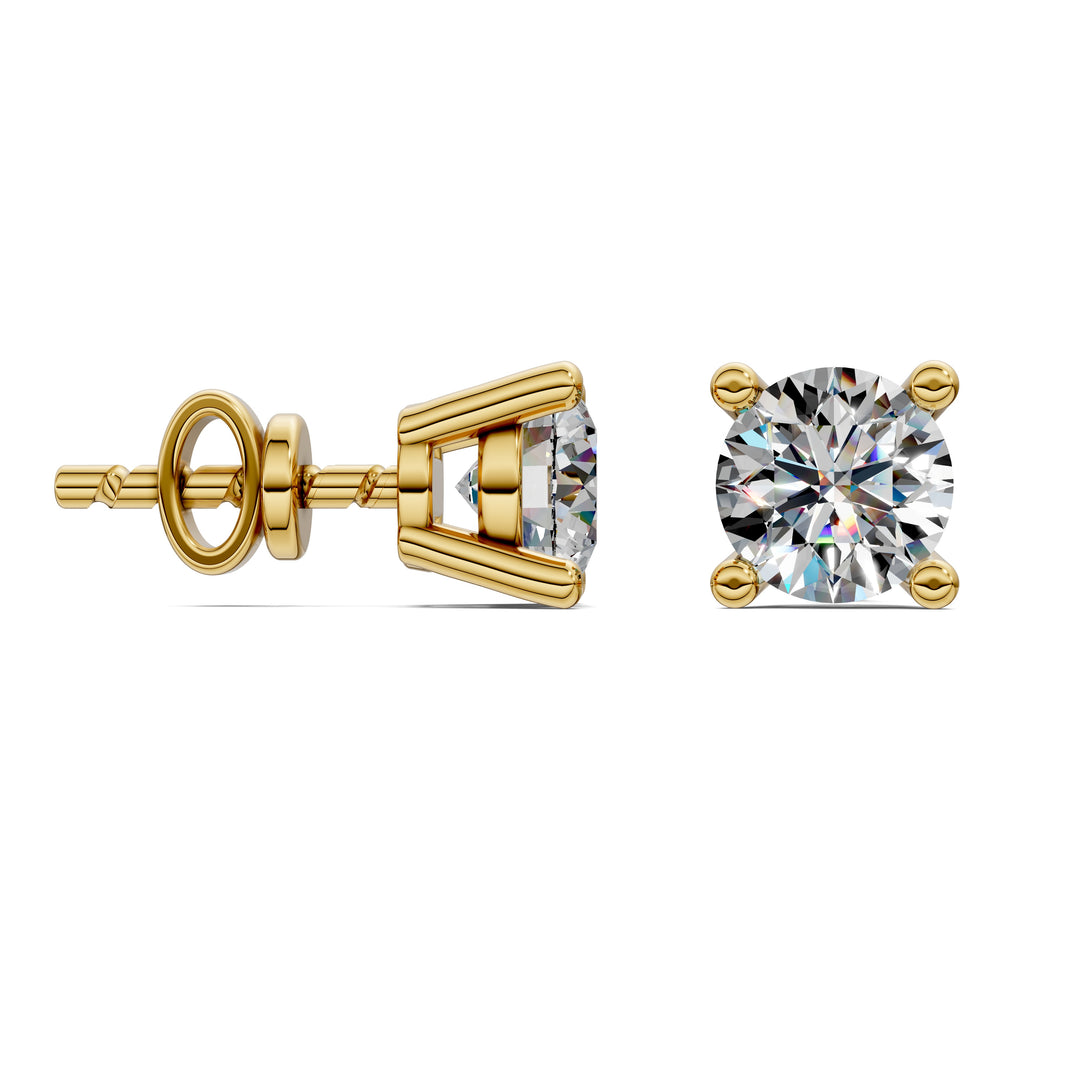 Round Cut Basket Studs 1.00TCW F VS