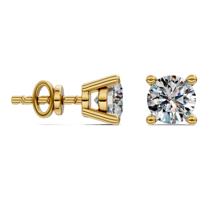 Round Cut Basket Studs 1.00TCW F VS