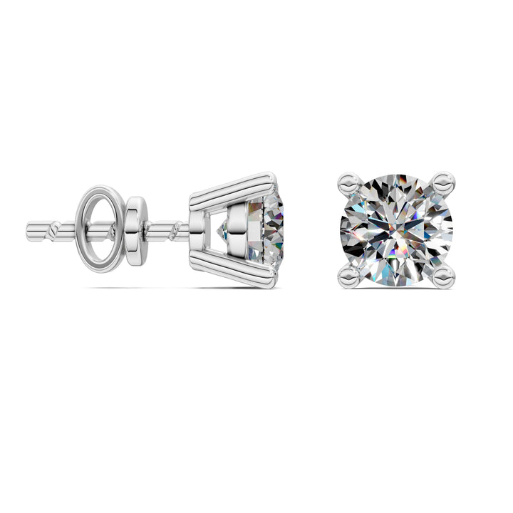 Round Cut Basket Studs 1.00TCW F VS