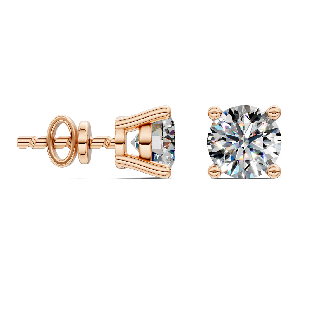 Round Cut Basket Studs 1.50TCW F VS