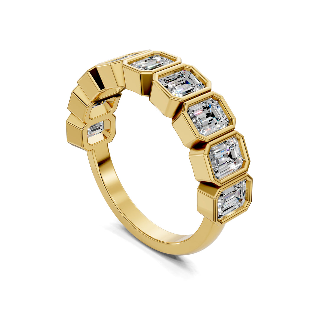 Kimberly  Bezel Emerald Cut  Band