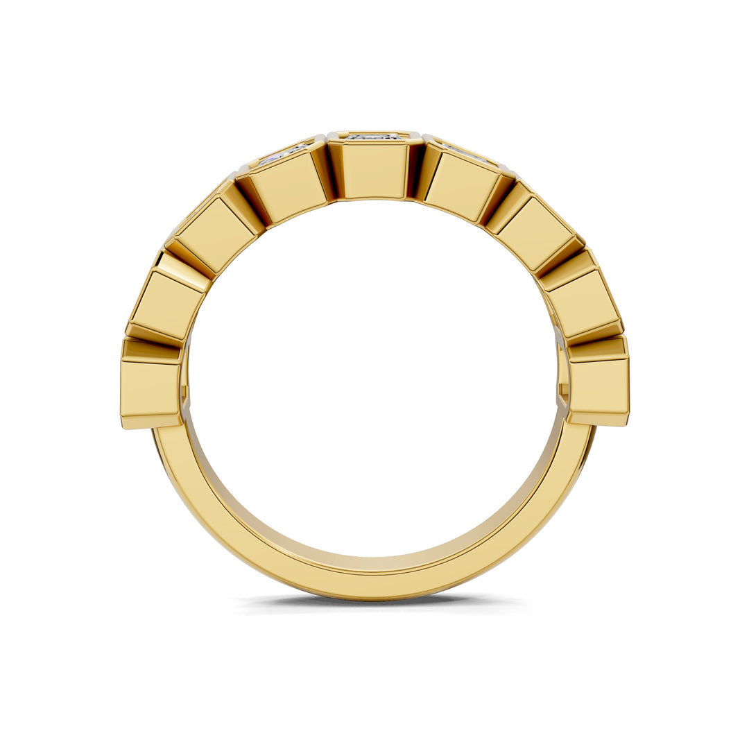 Kimberly  Bezel Emerald Cut  Band