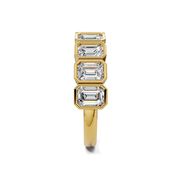 Kimberly  Bezel Emerald Cut  Band