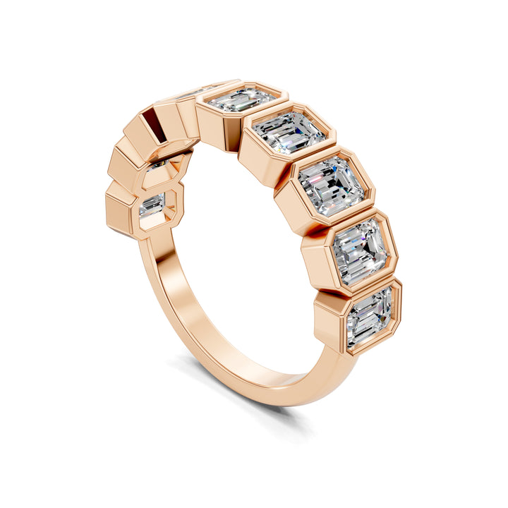 Kimberly  Bezel Emerald Cut  Band