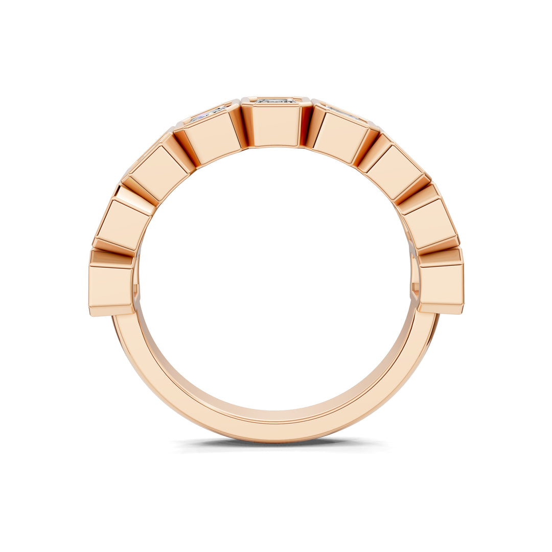 Kimberly  Bezel Emerald Cut  Band