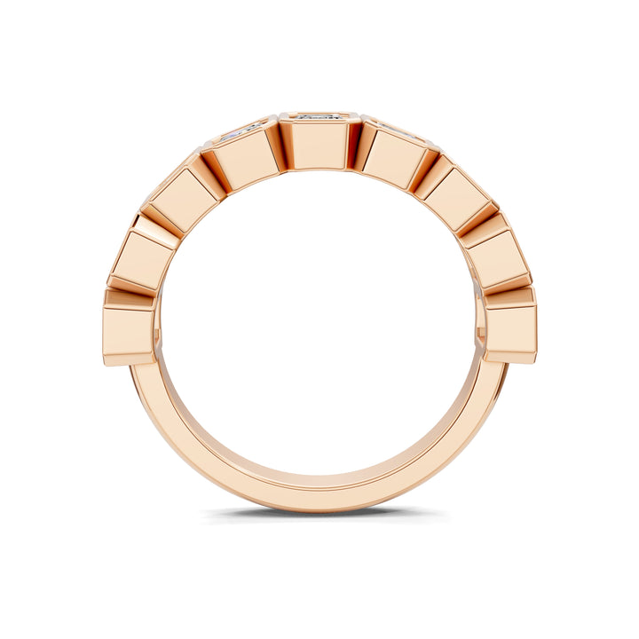 Kimberly  Bezel Emerald Cut  Band