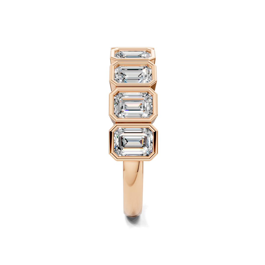 Kimberly  Bezel Emerald Cut  Band