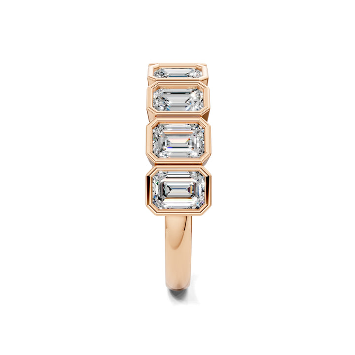 Kimberly  Bezel Emerald Cut  Band