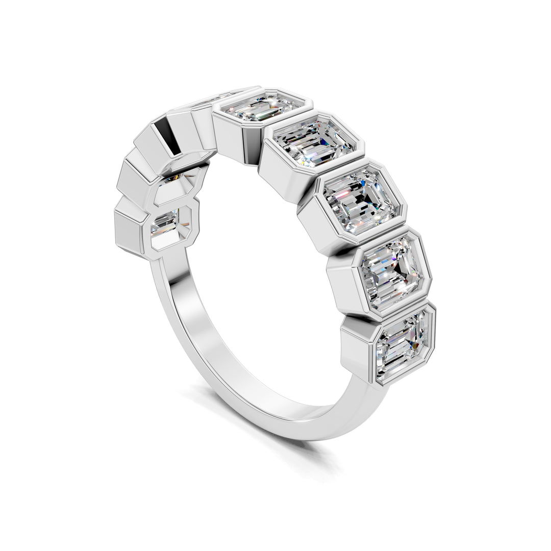 Kimberly  Bezel Emerald Cut  Band