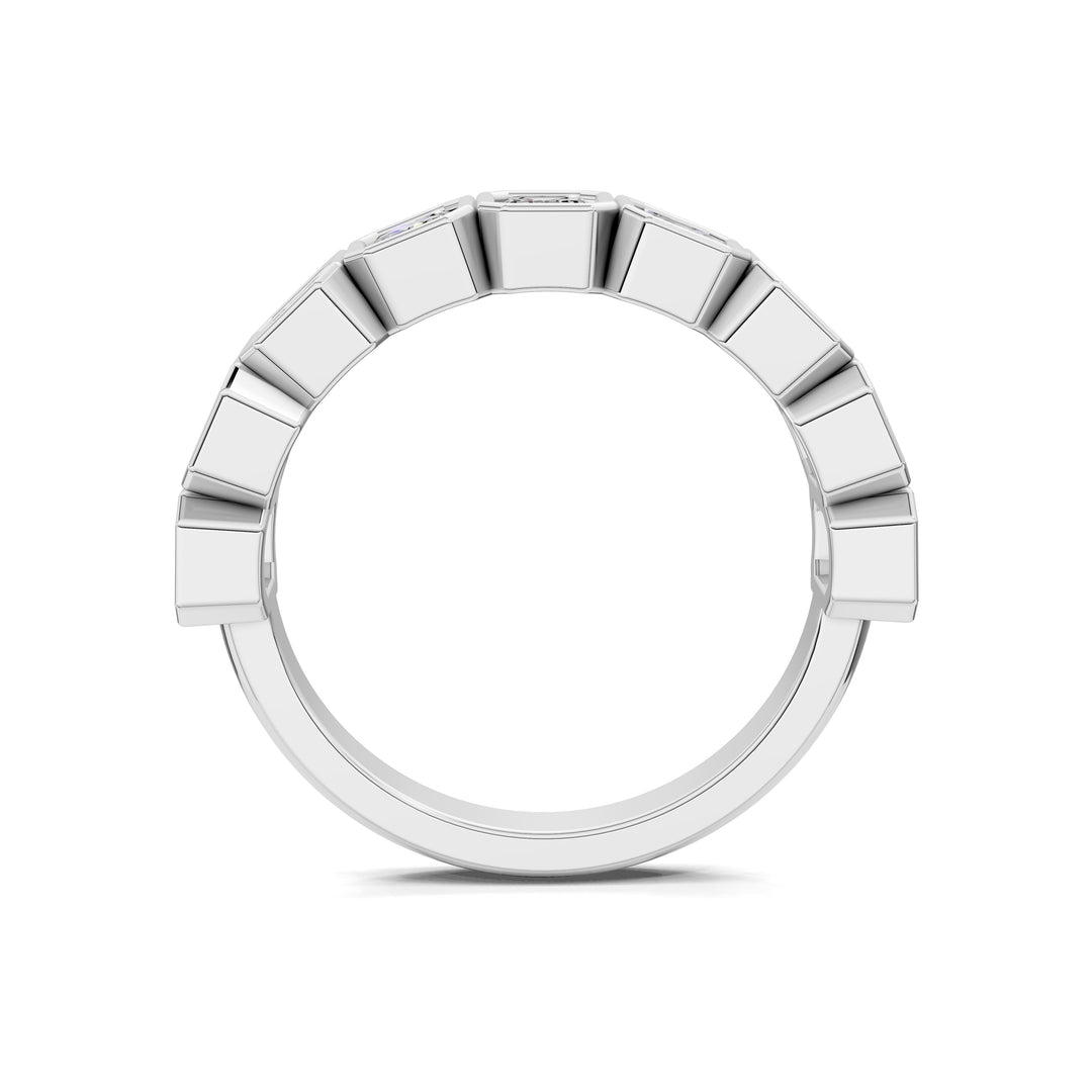 Kimberly  Bezel Emerald Cut  Band