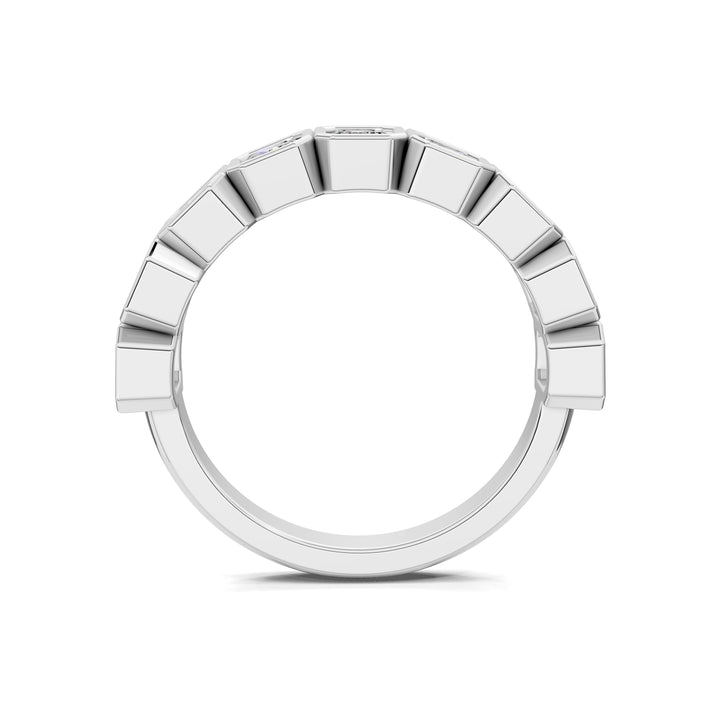 Kimberly  Bezel Emerald Cut  Band