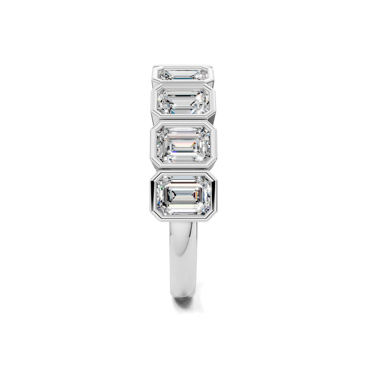 Kimberly  Bezel Emerald Cut  Band