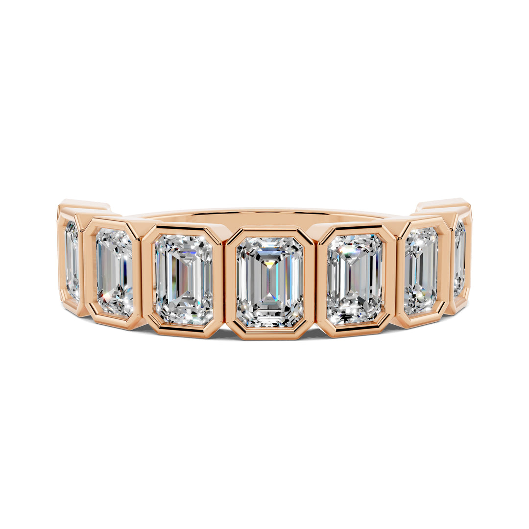 Kimberly  Bezel Emerald Cut  Band