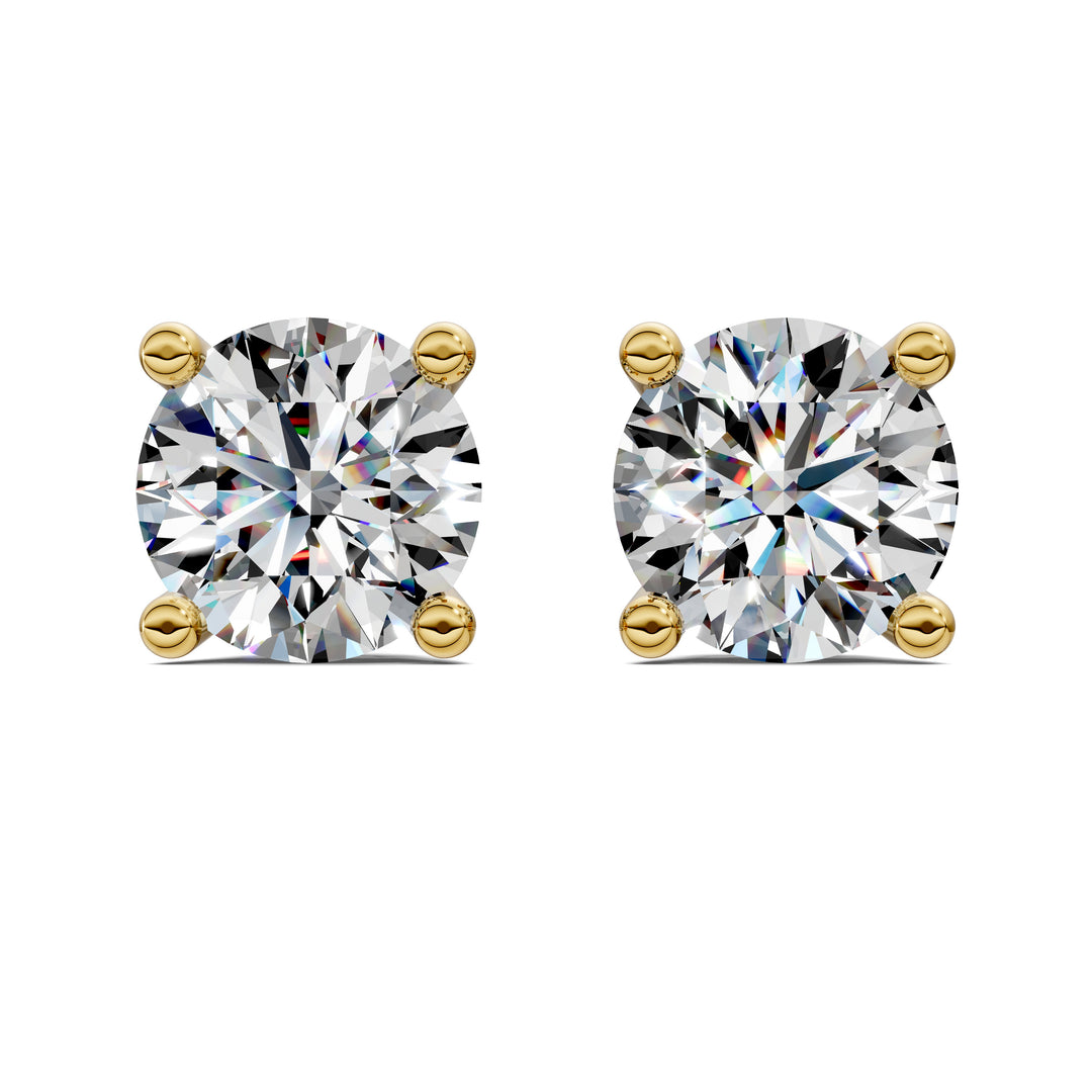 Round Cut Basket Studs 2TCW F VS
