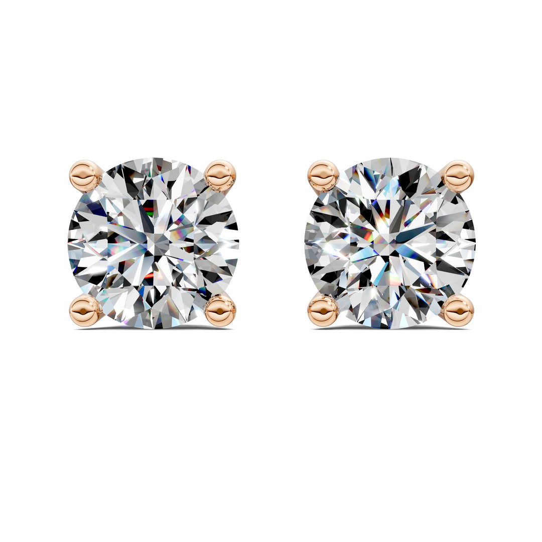 Round Cut Basket Studs 2TCW F VS