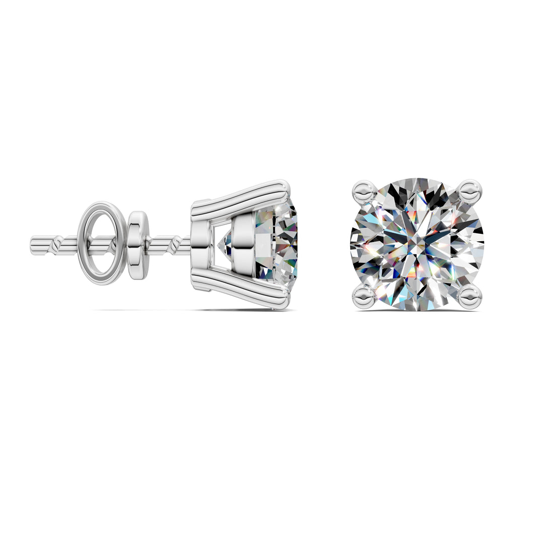 Round Cut Basket Studs 2TCW F VS