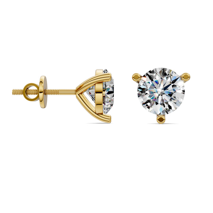 Round Cut Martini Studs 2TCW F VS