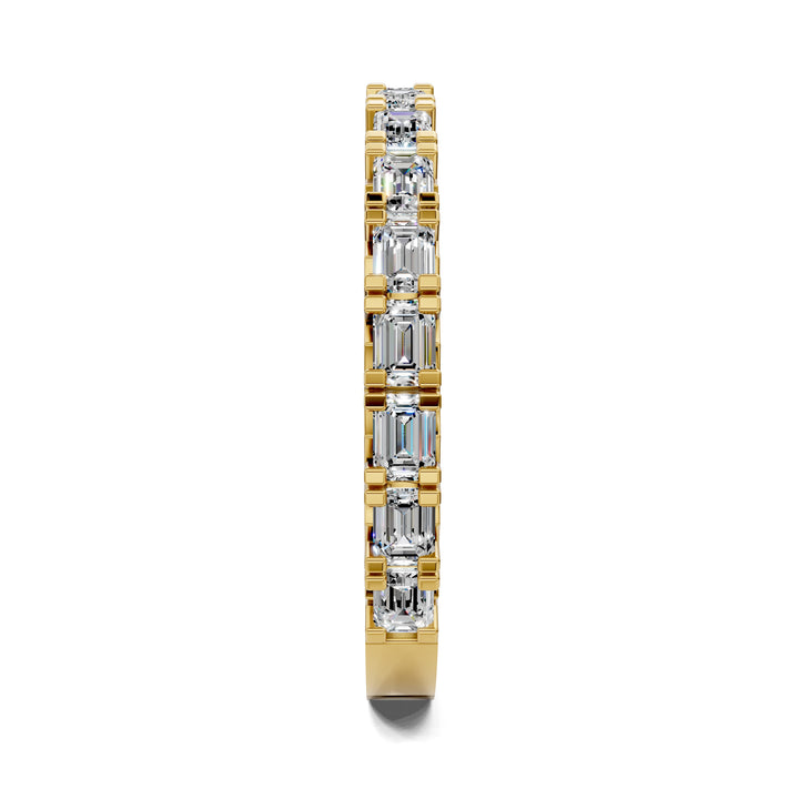 Tara Horizontal Emerald Diamond Band