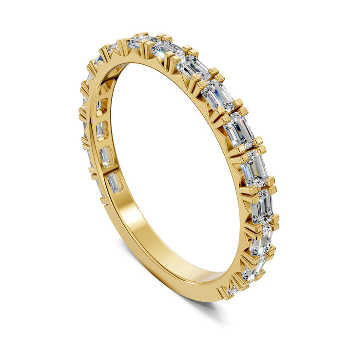 Tara Horizontal Emerald Diamond Band
