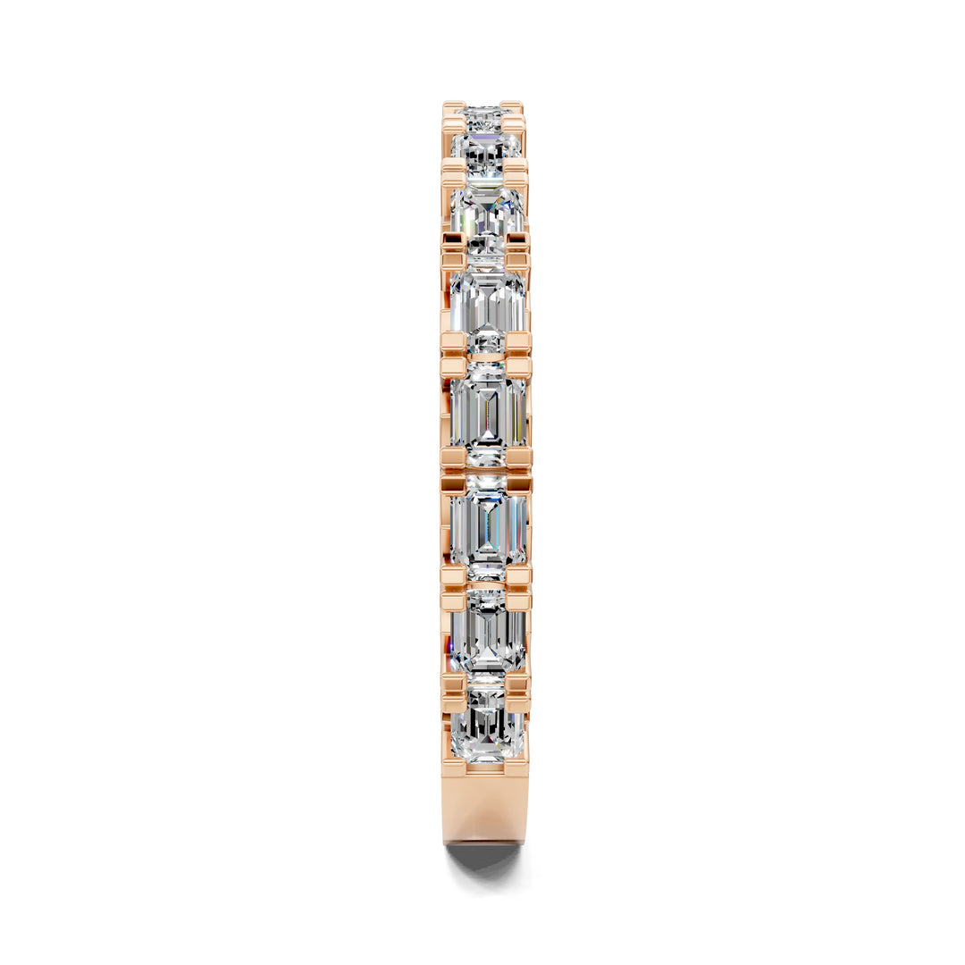 Tara Horizontal Emerald Diamond Band