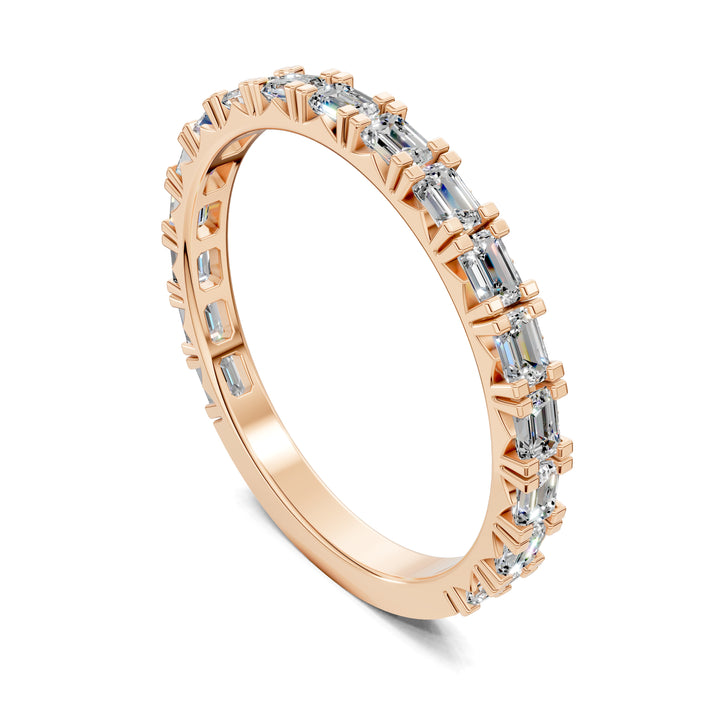 Tara Horizontal Emerald Diamond Band