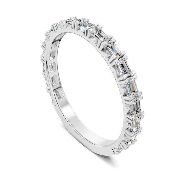 Tara Horizontal Emerald Diamond Band