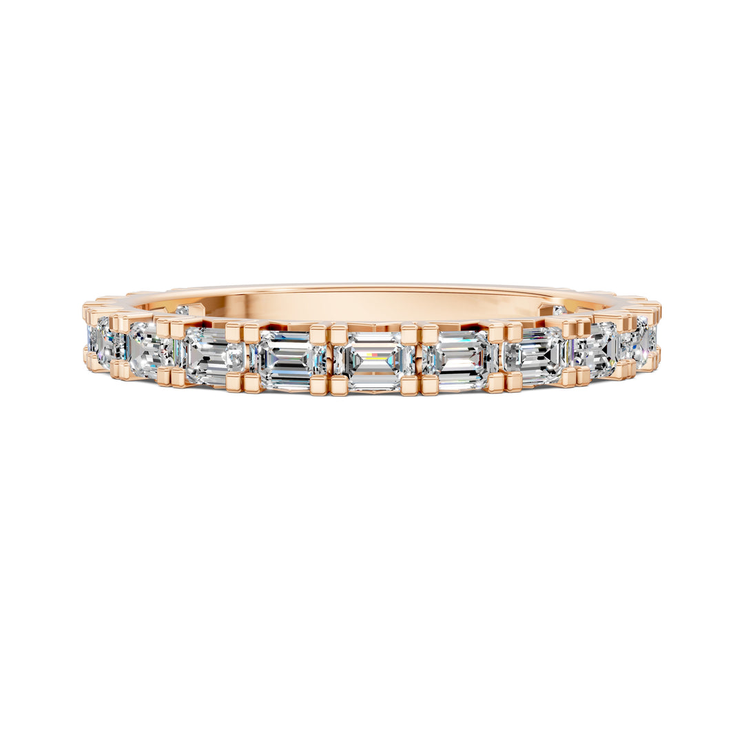 Tara Horizontal Emerald Diamond Band