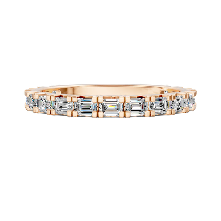 Tara Horizontal Emerald Diamond Band