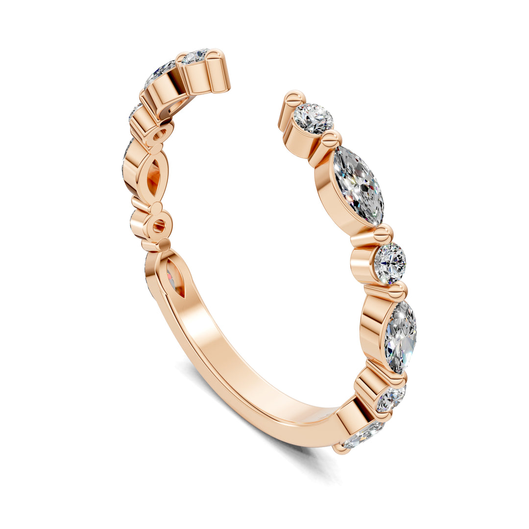 Melanie Round and Marquise Open Diamond Ring