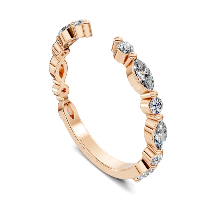 Melanie Round and Marquise Open Diamond Ring