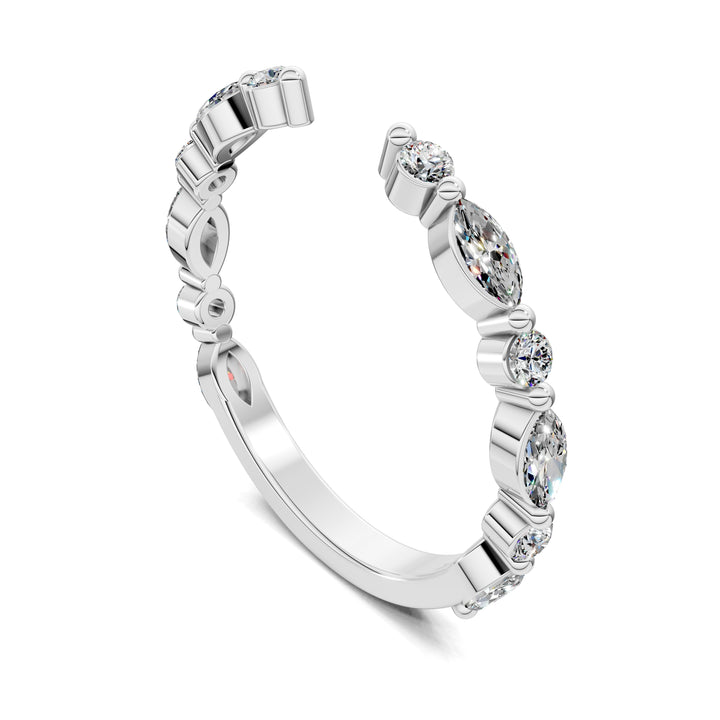 Melanie Round and Marquise Open Diamond Ring