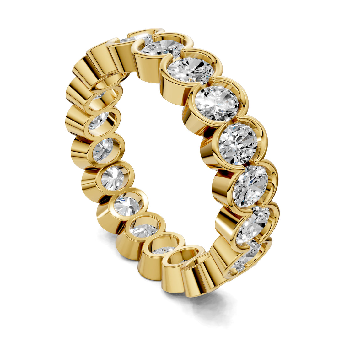 Holly Oval Semi-Bezel Eternity Band