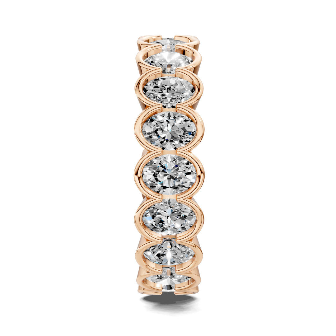 Holly Oval Semi-Bezel Eternity Band