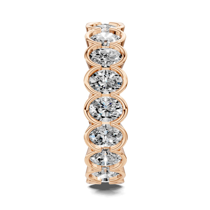 Holly Oval Semi-Bezel Eternity Band