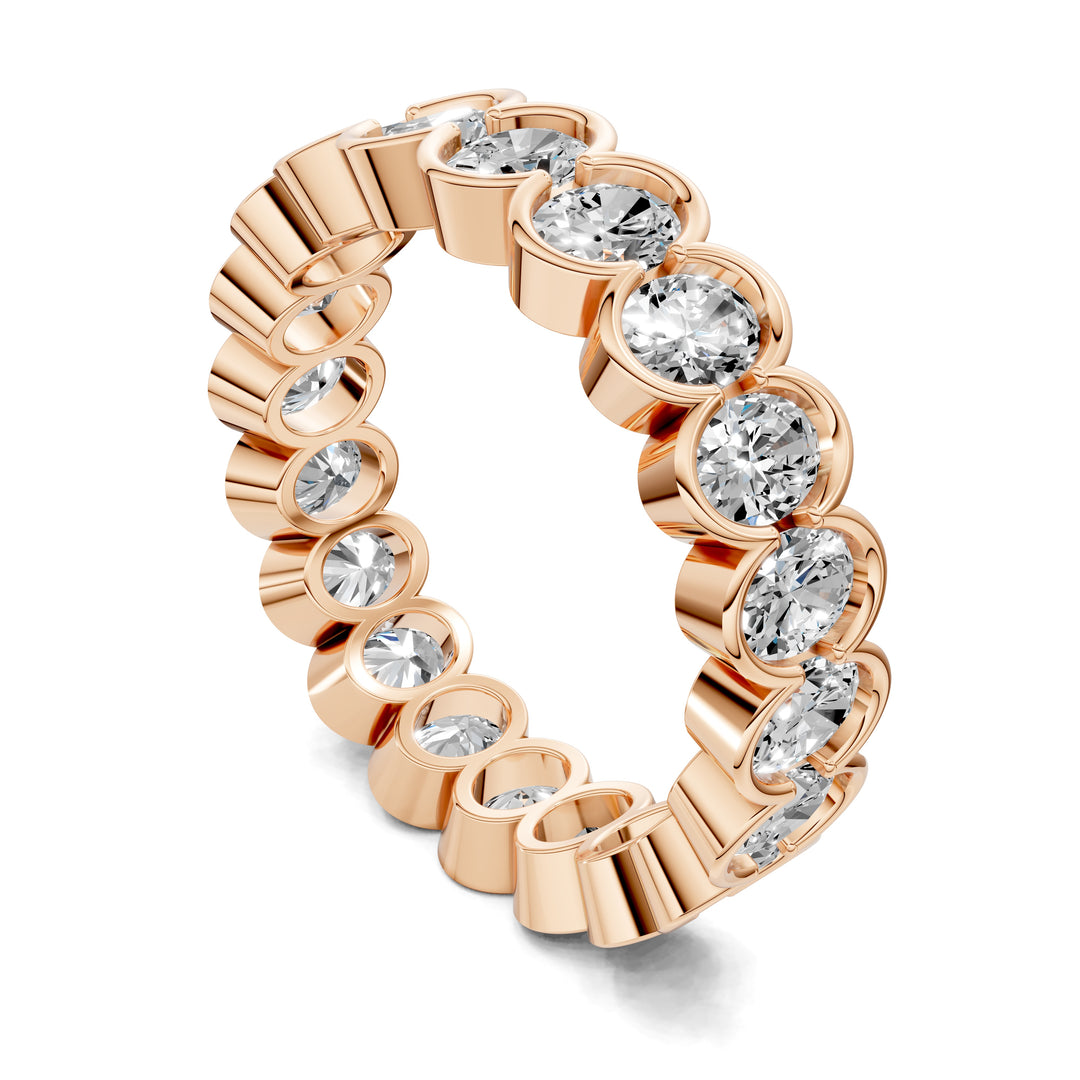 Holly Oval Semi-Bezel Eternity Band