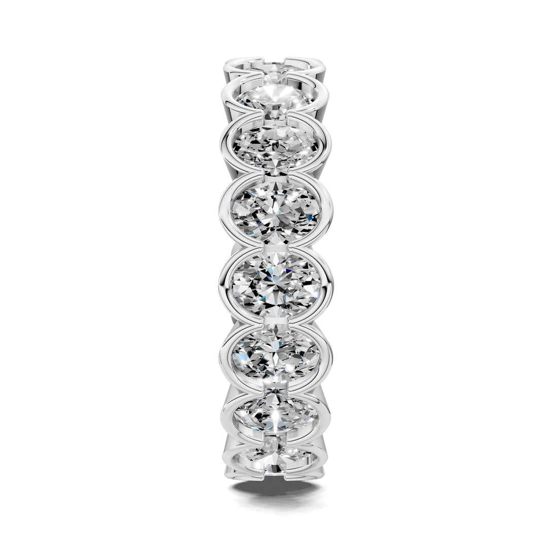Holly Oval Semi-Bezel Eternity Band