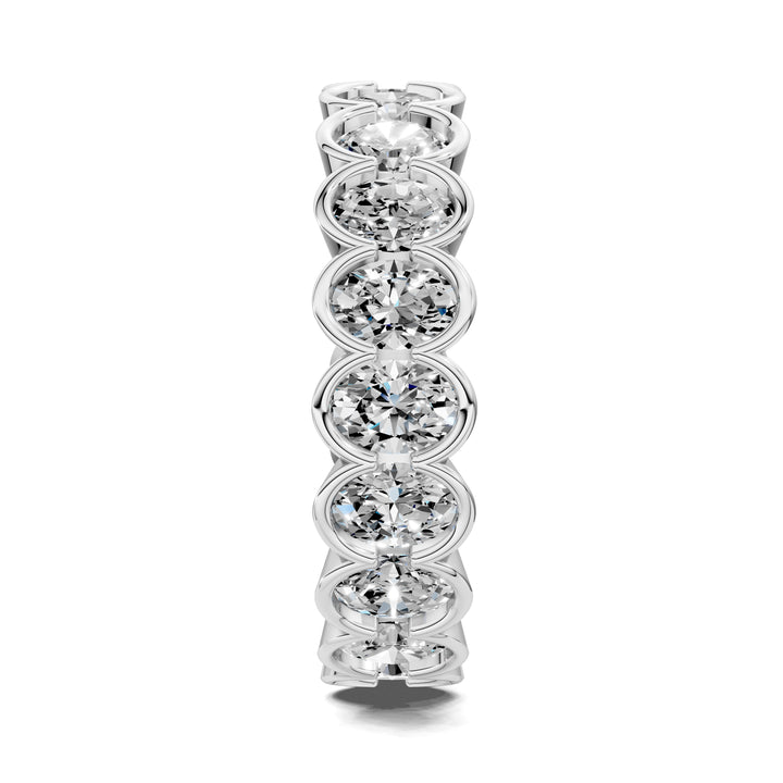 Holly Oval Semi-Bezel Eternity Band