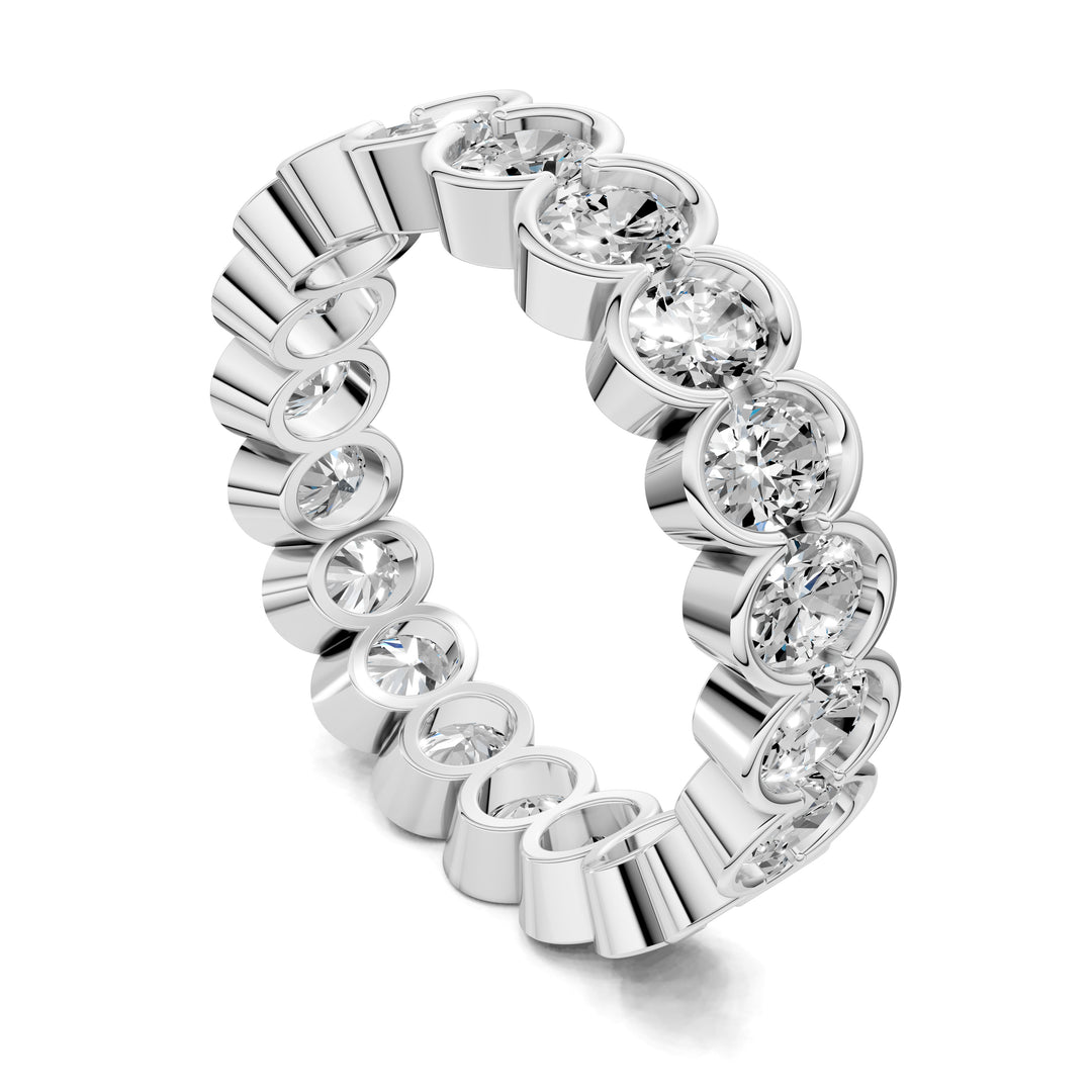 Holly Oval Semi-Bezel Eternity Band