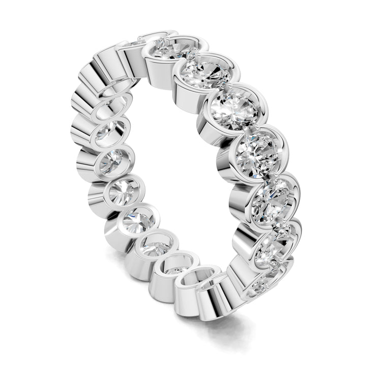 Holly Oval Semi-Bezel Eternity Band