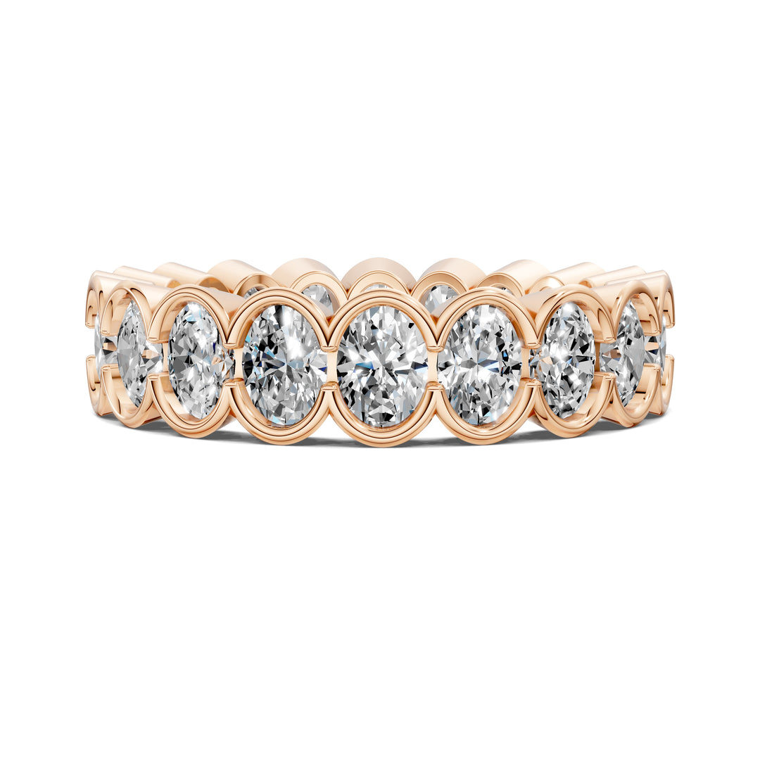 Holly Oval Semi-Bezel Eternity Band