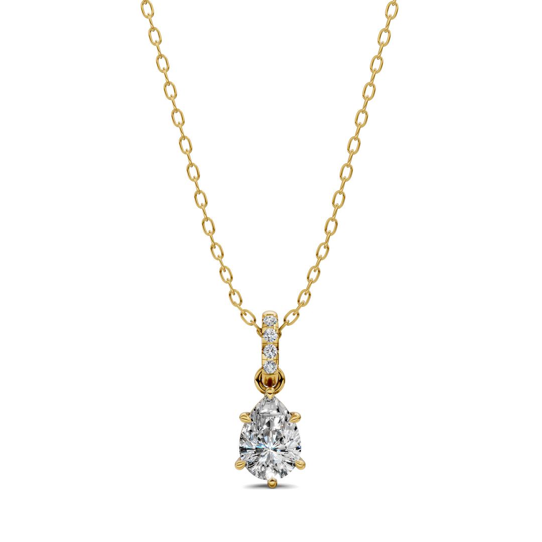 1.50CTW Pave Bail Pear Pendant