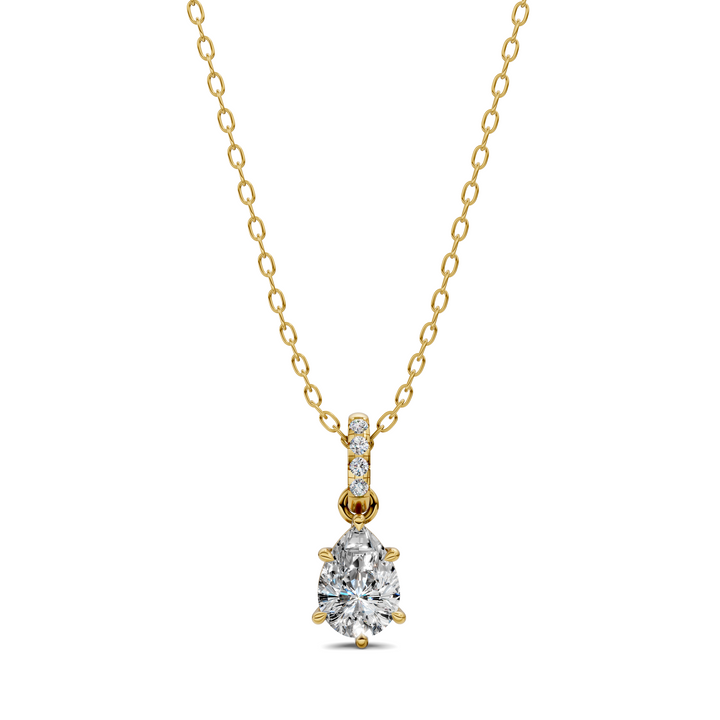 1.50CTW Pave Bail Pear Pendant