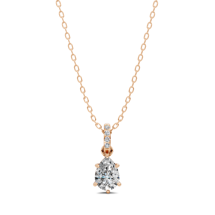 1.50CTW Pave Bail Pear Pendant