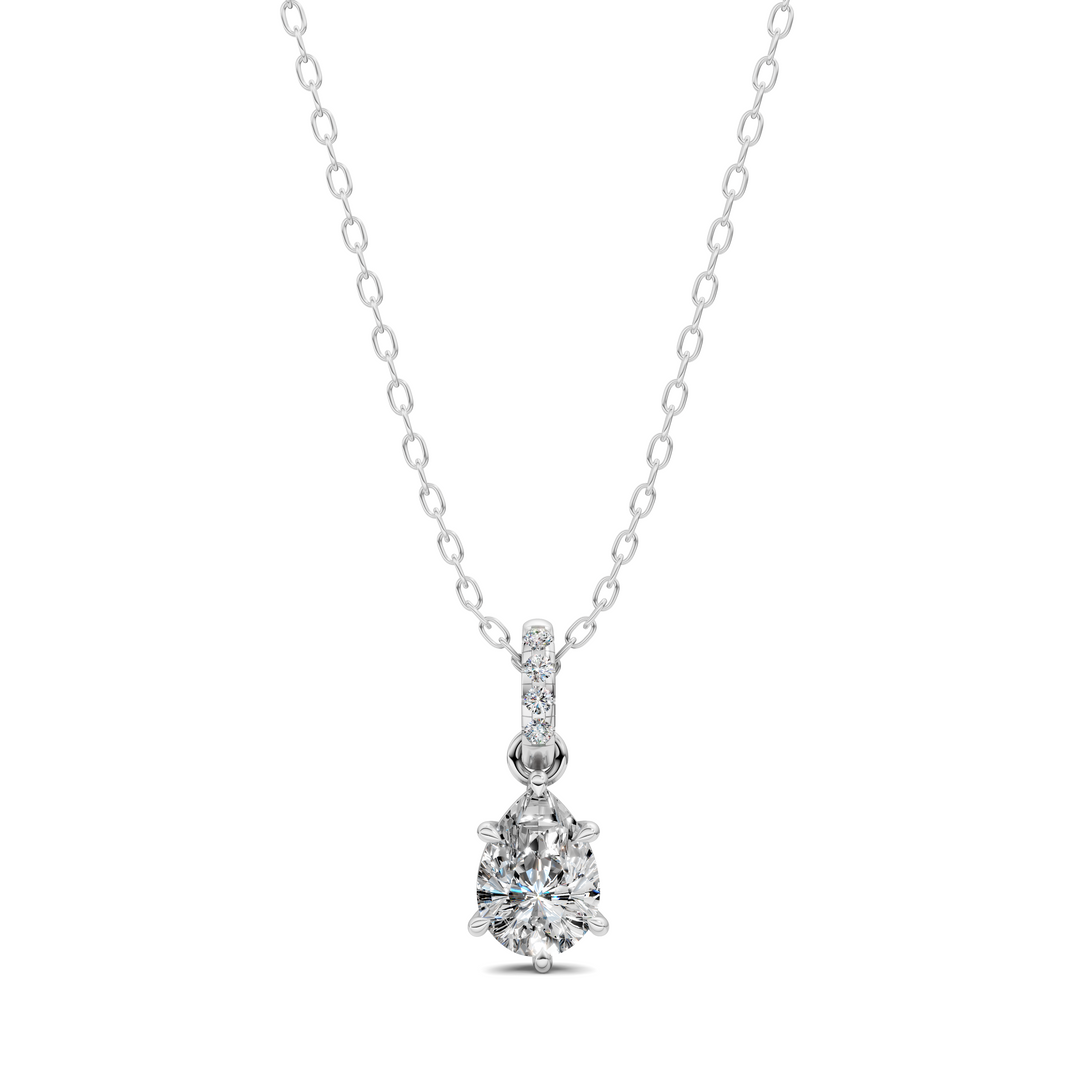 1.50CTW Pave Bail Pear Pendant