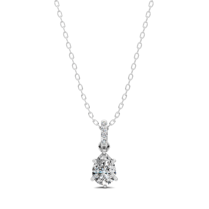 1.50CTW Pave Bail Pear Pendant